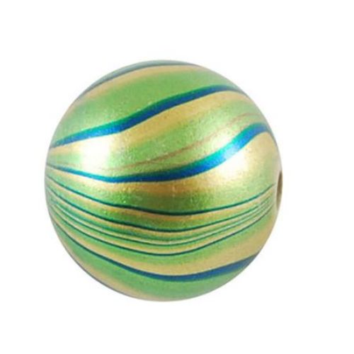 Multicolored Painted Ball, 20 mm, Hole: 3 mm -11 pieces ~ 50 grams