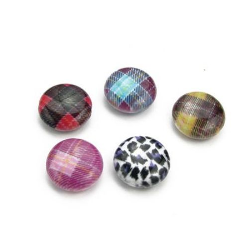 Acrylic coin bead with print 20x20x7.5 mm hole 1.7 mm MIX - 10 pieces