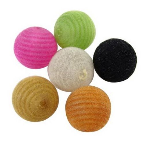 Acrylic bead Ball 20 mm hole 3 mm with colored moss -50 g ~ 13 pieces