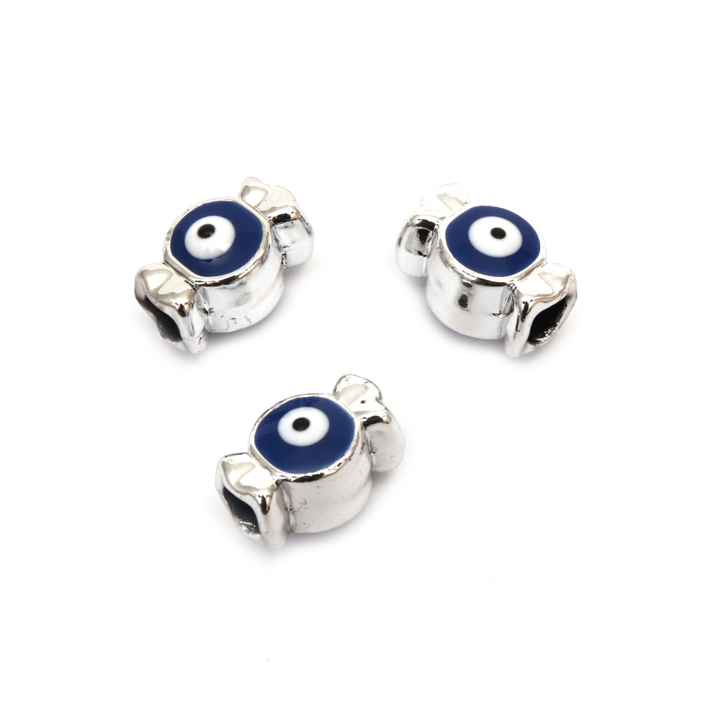 CCB Candy Bead, Blue Eye /  15x10x10 mm, Hole: 5 mm - 5 pieces