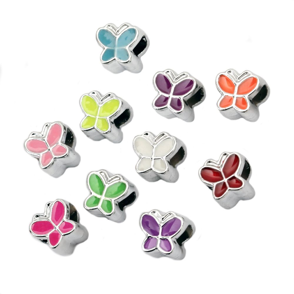 Bead CCB butterfly 11x10x8 mm hole 4 mm colored - 5 pieces