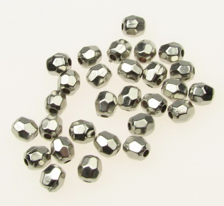 Bead CCB ball polyhedron 5x5 mm hole 1 mm color silver -20 grams ~ 300 pieces