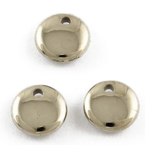 Pandantiv monedă CCB 8x2,5 mm gaură 1,5 mm culoare argintiu -10 grame ~ 80 bucăți