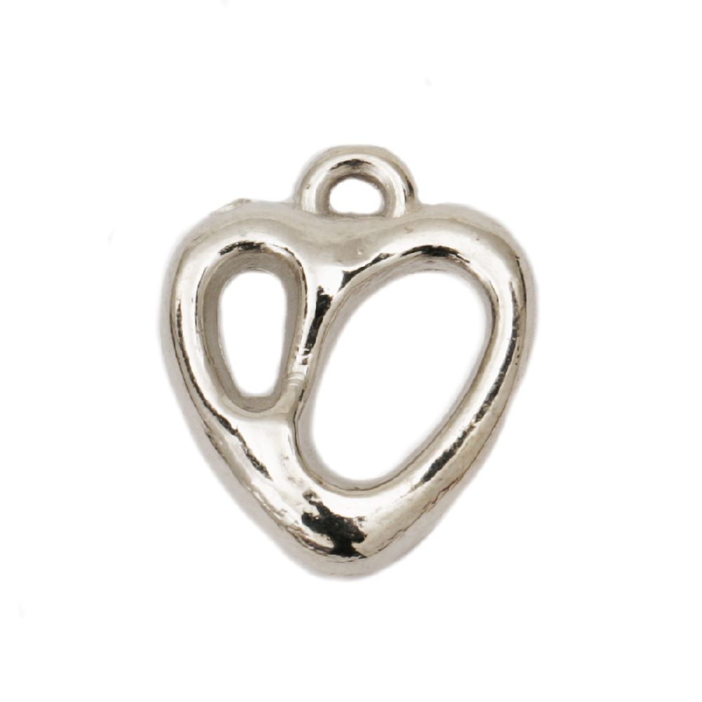 Jewellery charm heart CCB 16х14x3.5 mm