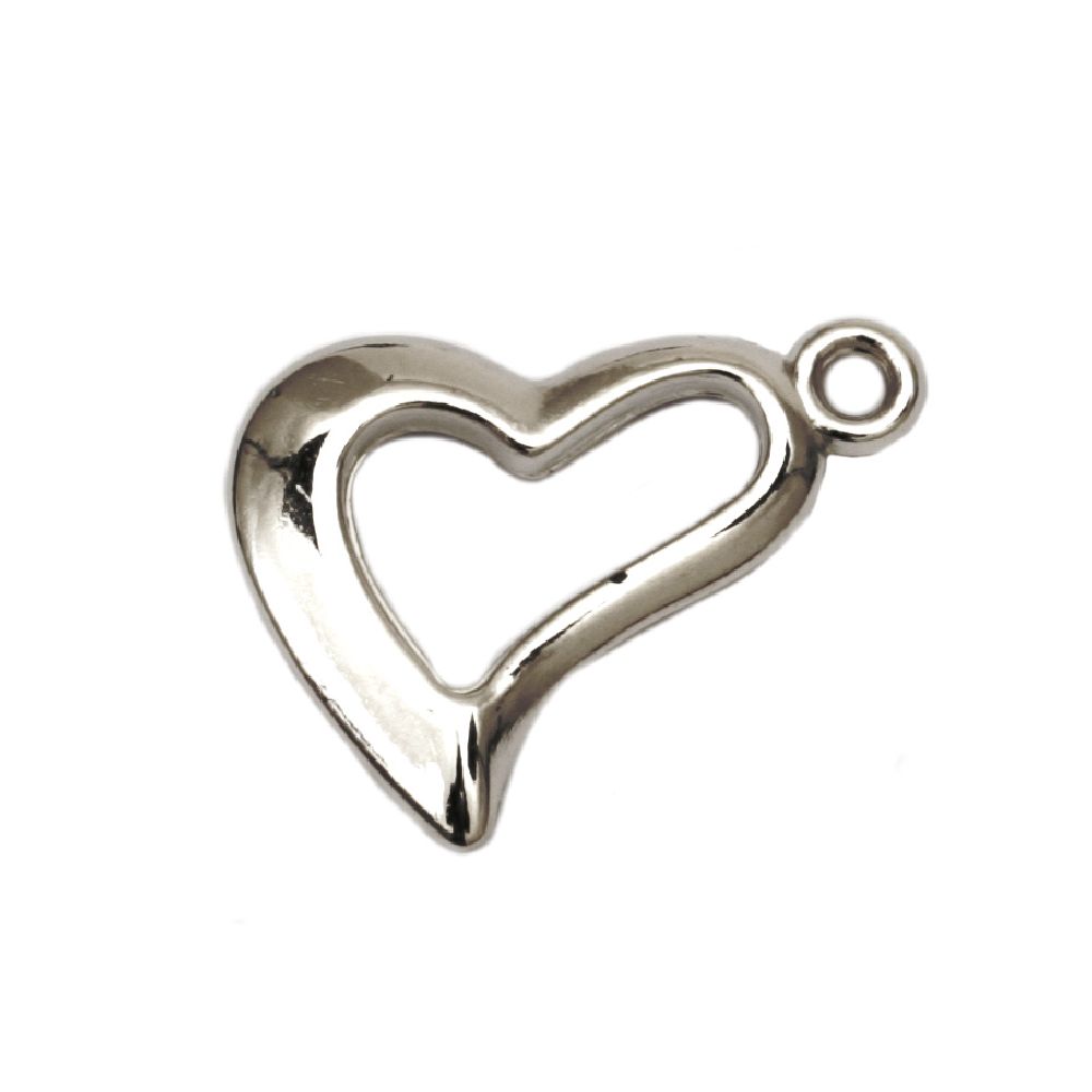 Jewellery charm heart CCB 21х17x3 mm | emart.eu