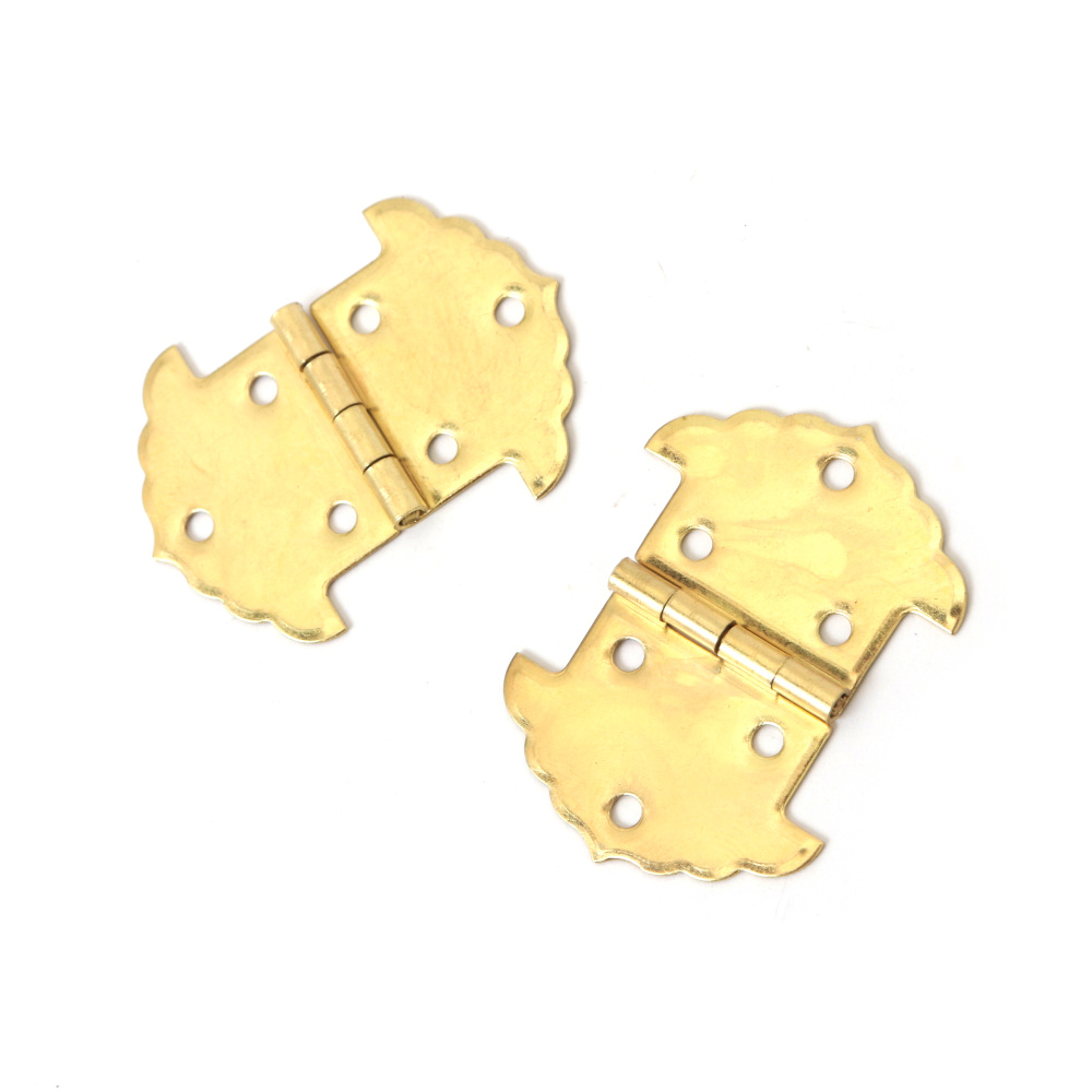 Elegante Metallscharniere mit vollständiger Öffnung 41x30x3 mm – 2 mm Löcher, goldfarben – 4 Stück für kreative Bastelprojekte