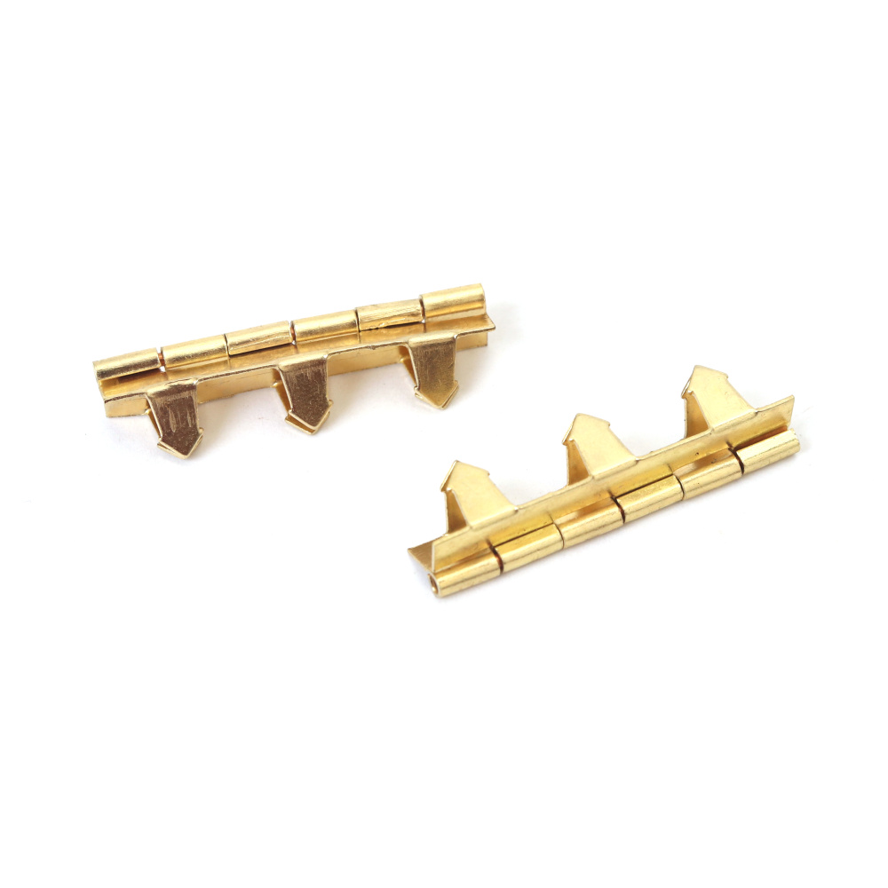 Praktische Einschlag-Metallscharniere mit Spitzen, voll öffnend 9x30x8 mm – goldfarben – 4 Stück für Bastel- und Möbelprojekte