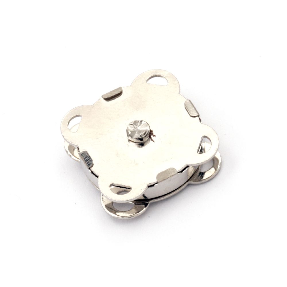 Clasp Magnetic 19x19x7 mm hole 1.5x2 mm color silver -1 set