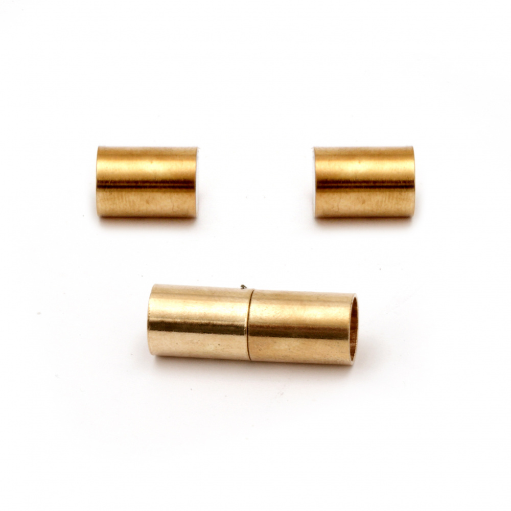 Μαγνητικό κούμπωμα κύλινδρος  22x8 mm τρύπα 6 mm Χρυσό