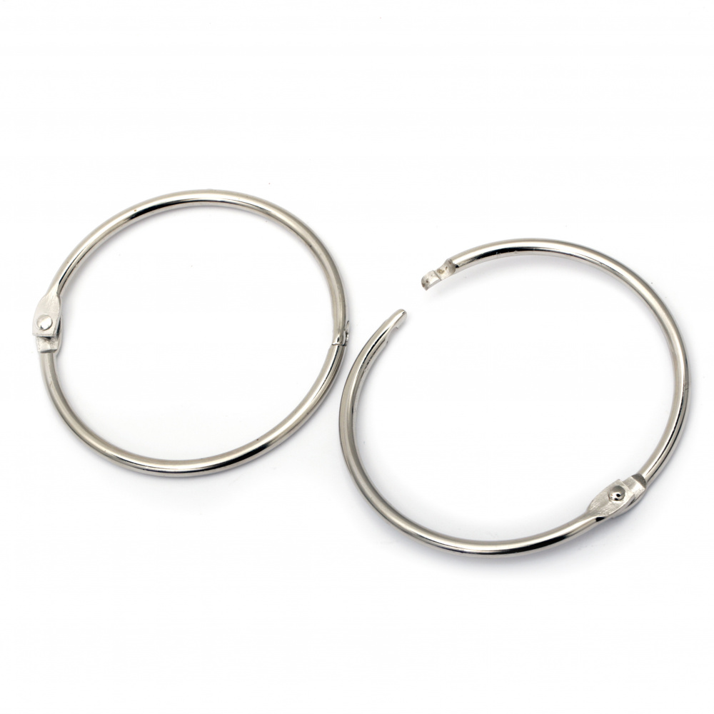 Album Hinged Ring 75x4 mm lock color silver -2 pieces