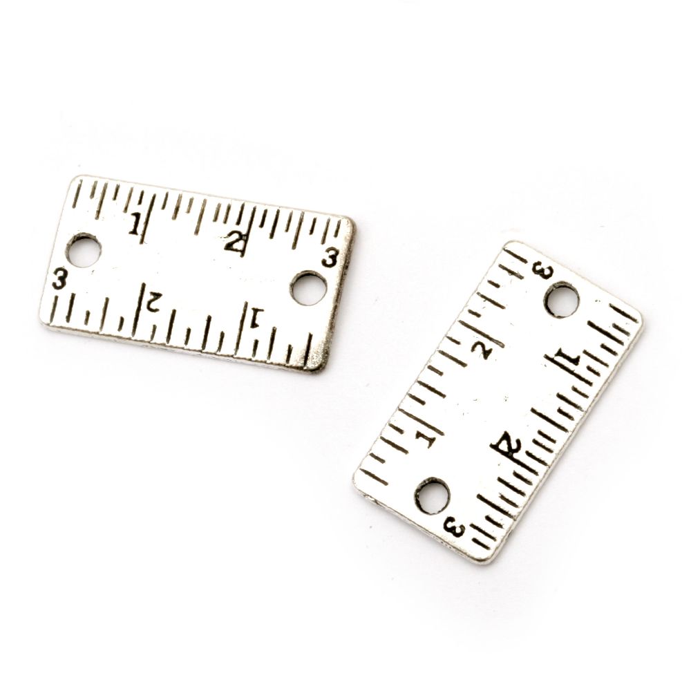 Connecting element metal meter 21x12x1.5 mm hole 2 mm color old silver -10 pieces