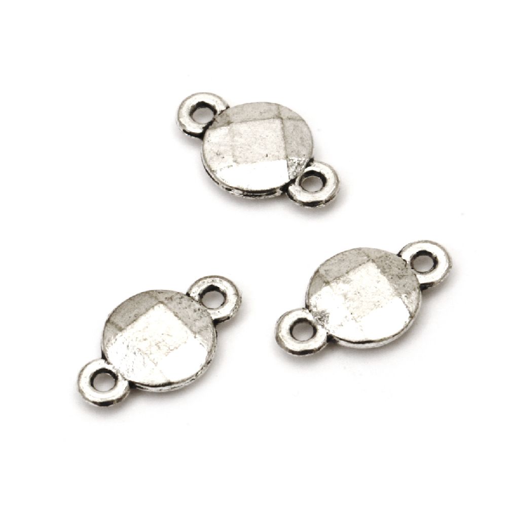 Connecting element metal 12x7x2 mm hole 1.5 mm color old silver -20 pieces