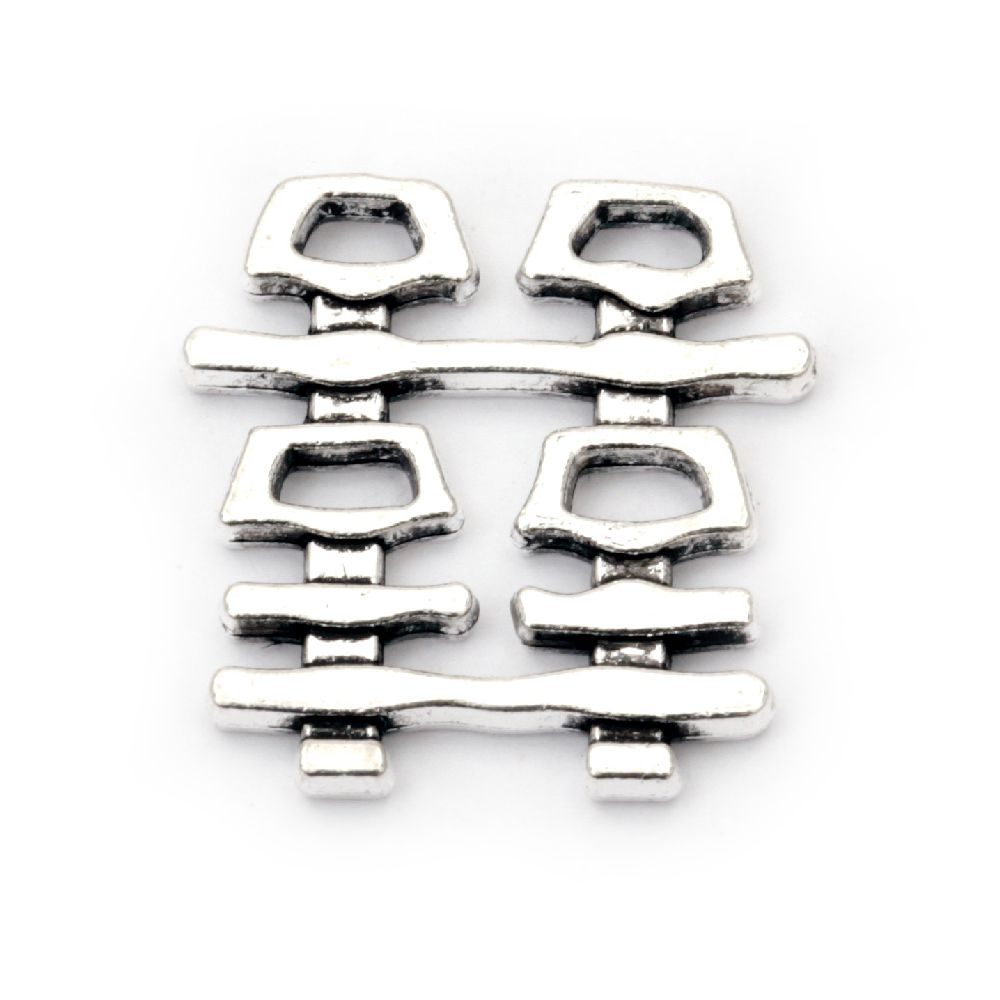 Connecting element metal 22x20.5x2 mm hole 2x4 mm color old silver -5 pieces