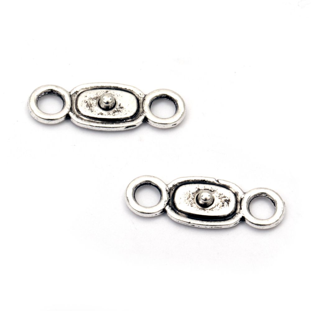 Connecting element metal 23.5x8x2 mm hole 3 mm color old silver -10 pieces