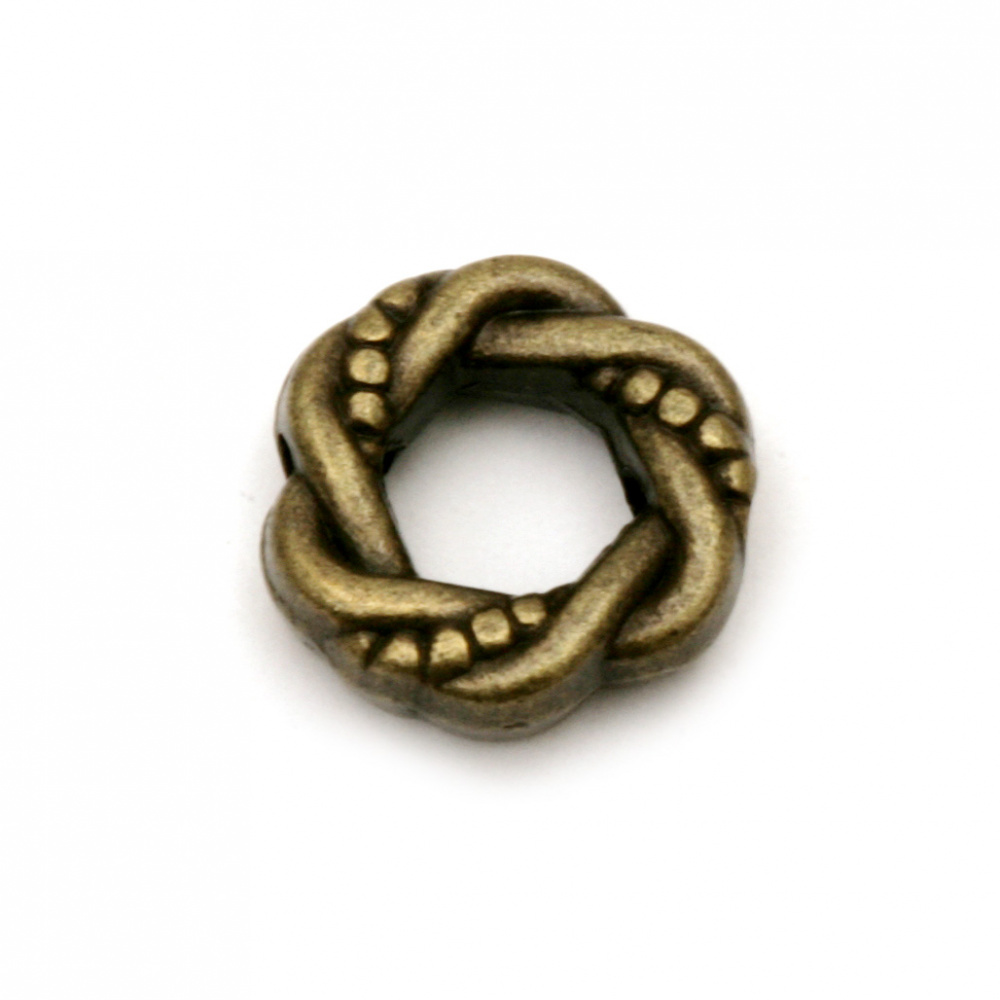 Metal bead 11x3.5 mm hole 1 mm color antique bronze -10 pieces
