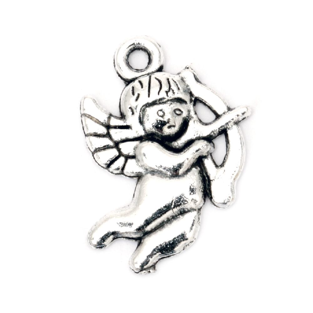 Metal pendant angel 22x16x2 mm hole 2 mm color old silver -5 pieces