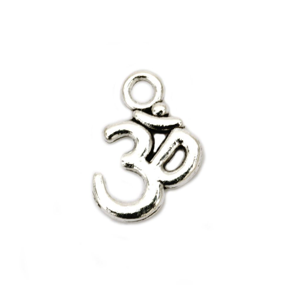 Metal pendant OM 16x10x2 mm hole 2 mm color old silver -10 pieces