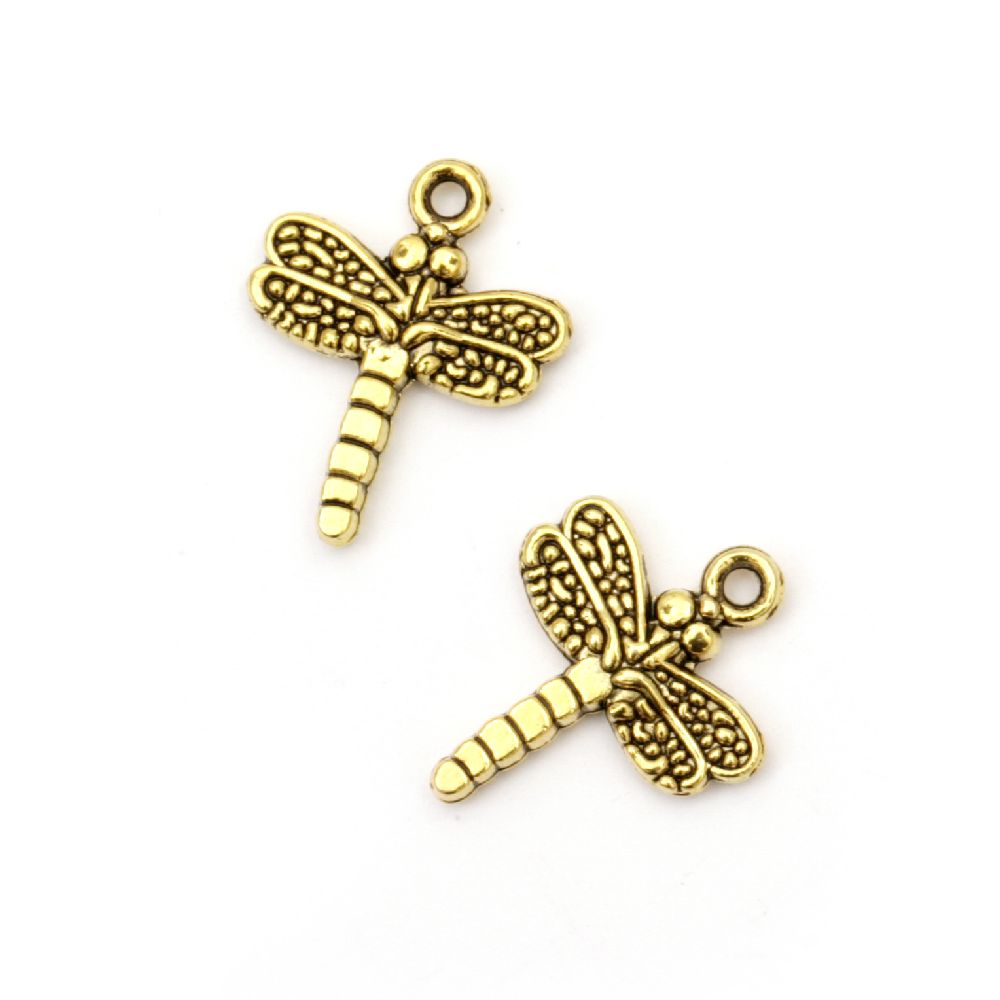 Pendant metal seahorse 20x16x3 mm hole 2 mm color old gold -10 pieces
