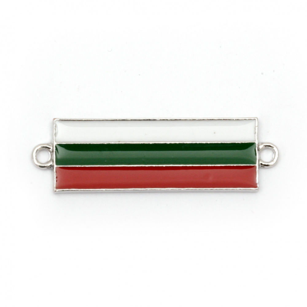 Connecting element metal tricolor 38x11x2 mm hole 1 mm -2 pieces
