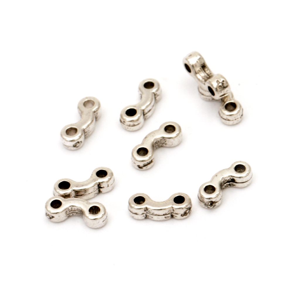Connecting element CCB 8x3x2 mm hole 1 mm color silver -100 pieces