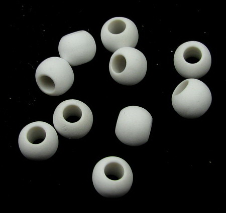 Acrylic ball bead for jewelry making 8~9x6 mm hole 3 mm pastel white -20 ~ 97 pieces