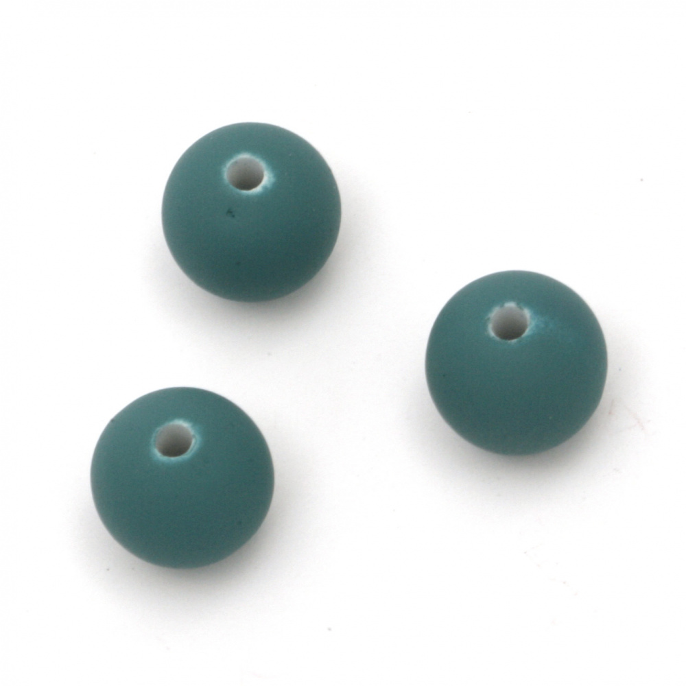 Margele cu bila acrilica pentru realizarea bijuteriilor 12 mm gaură 2 mm culoare pastel turcoaz - 20 grame ~ 20 buc