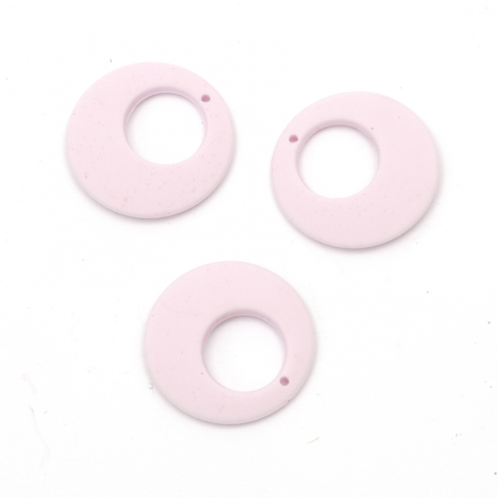Acrylic circle pendant  for jewelry making 25x4 mm hole 1 mm color  pastel pale purple - 5 pieces