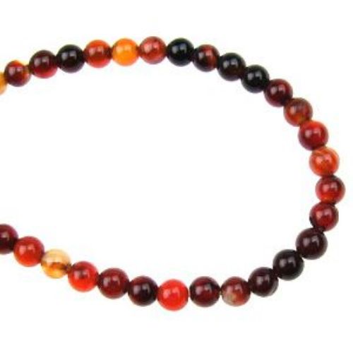 Sir de margele piatră semiprețioasă AHAT BRAZIL minge 4mm ~ 100 bucăți ~ 40 cm