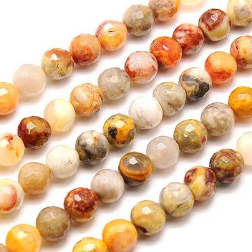Crazy AGATE Faceted, Round Beads Strand 8 mm ~ 48 pcs