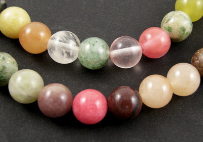 Perle de coarde semiprețioase piatră Assorte 6 mm ~ 65 bucăți