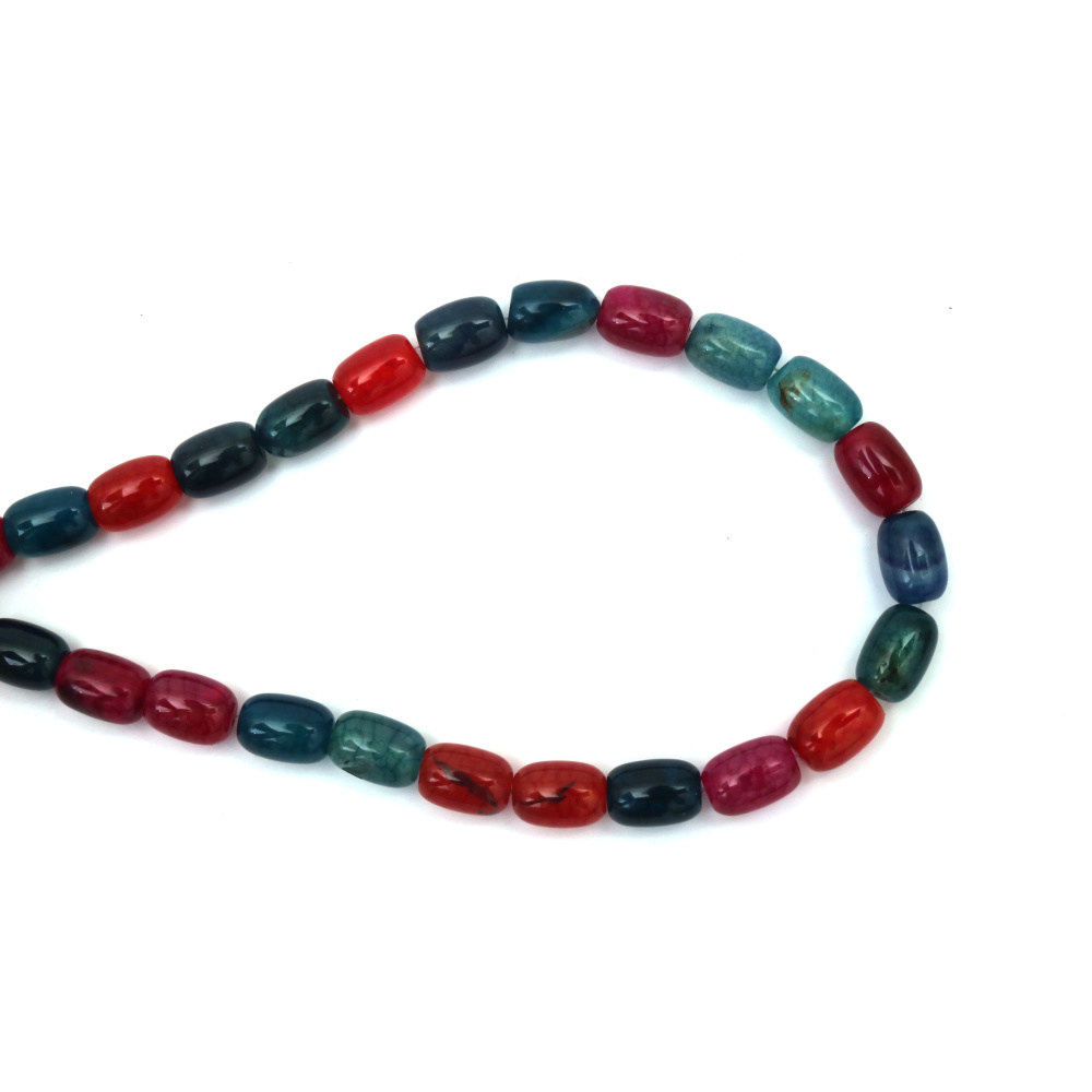 Sir de margele Pietre semiprețioase AHAT dungi Forme asortate și culori 15 ~ 16x30x5 ~ 6mm ~ 12 bucăți