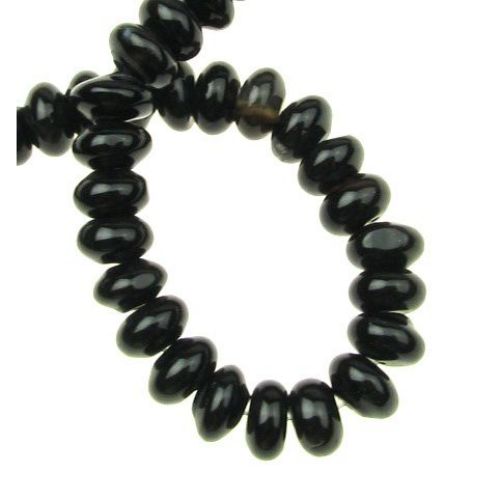 Black AGATE Rondelle Beads Strand 6x10 mm ~ 68 pcs