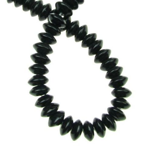 Black AGATE Rondelle Beads Strand 4x8 mm, ~ 105 pcs