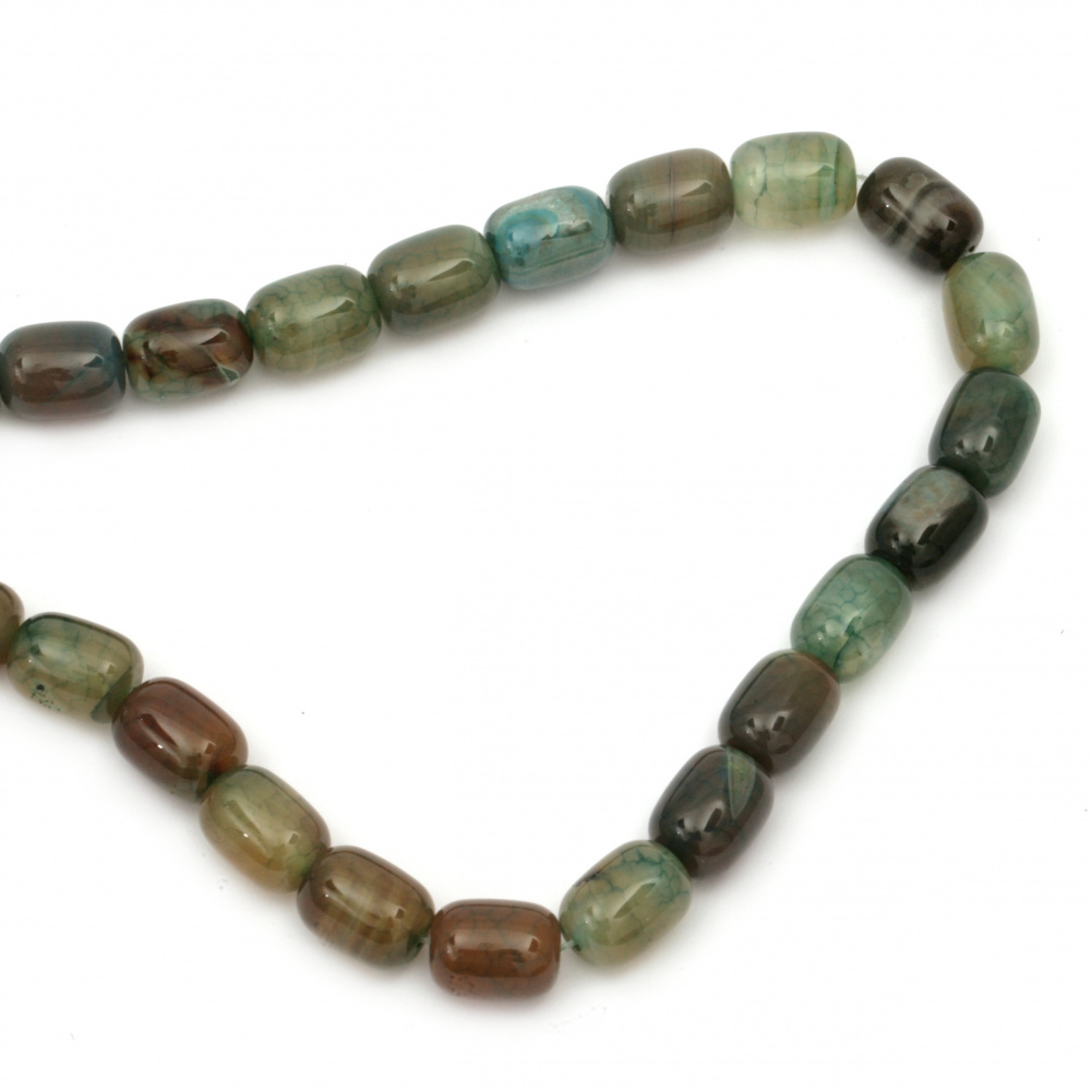 Gemstone Beads Strand, Agate, Oval, 10.5x13.5mm, ~28 pcs