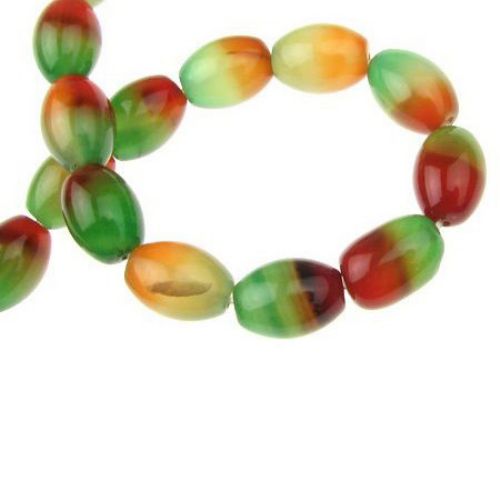 String of Semi-precious Oval  Stone Beads, AGATE / 12x16 mm ~ 25 pieces