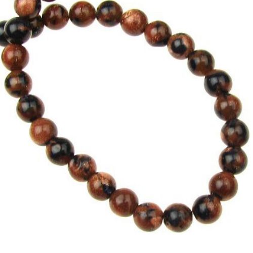 Gold Stone Round Beads Strand 6mm ~ 63 pieces