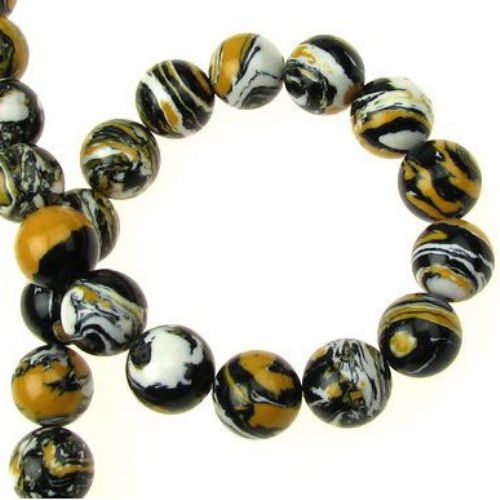 Gemstone Beads Strand, Synthetic Malachite, Round, 10mm, 38 pcs