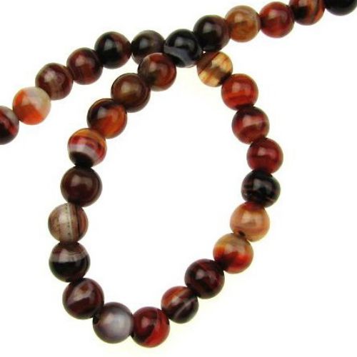 Natural Crazy Lace AGATE Round Beads Strand Brown 6 mm ~ 62 pcs