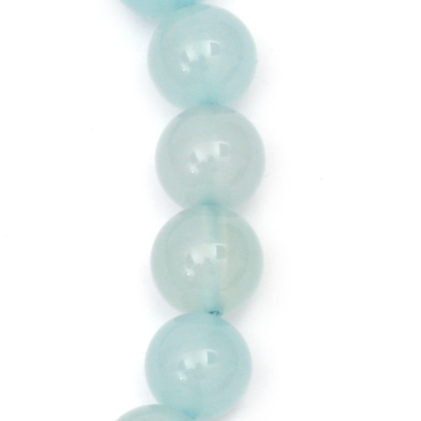 Natural Dyed AGATE Round Beads Strend, Blue 10 mm ~ 39 pcs