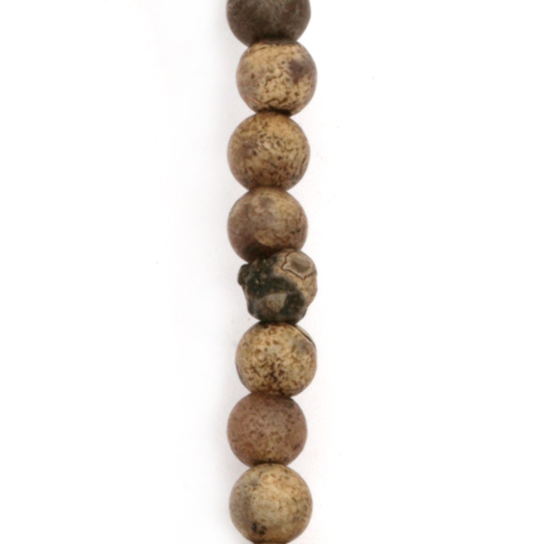 Șir de  mărgele de piatră    AGAT semiprețioasă  brută bilă maron mată 6mm ~ 66 bucăți