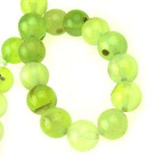 Dyed AGATE Round Beads Strand, Green 8mm ~ 48 pcs
