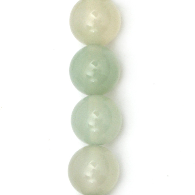 Αχάτης ημιπολύτιμη στρόγγυλη χάντρα 8 mm λευκό-γκρι απαλό πράσινο ~ 48 τεμάχια