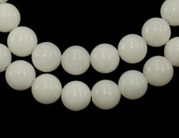 Наниз мъниста полускъпоценен камък ЖАДЕИТ натурален бял топче 8 мм ±48 броя