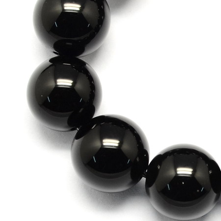 Gemstone Beads Strand, Natural Black Obsidian, Round, 6mm  ~68 pcs