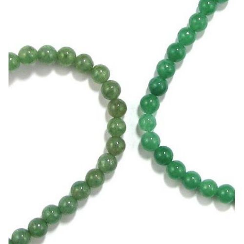 Gemstone Beads Strand, Aventurine, Round, Green, 1mm hole, 6mm, ~65 pcs