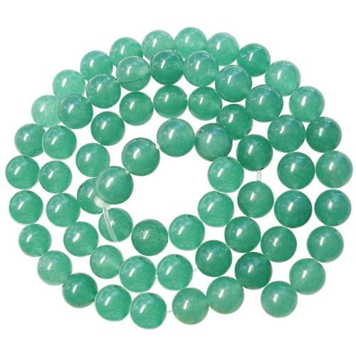 Αβεντουρίνη στρόγγυλη ημιπολύτιμη χάντρα 4 mm πράσινο ~ 95 τεμάχια περασμένα σε κορδόνι