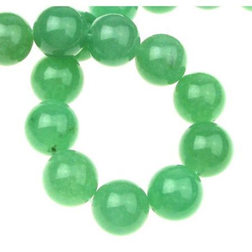 Наниз мъниста полускъпоценен камък АВАНТЮРИН зелен3 топче 16 мм ~25 броя
