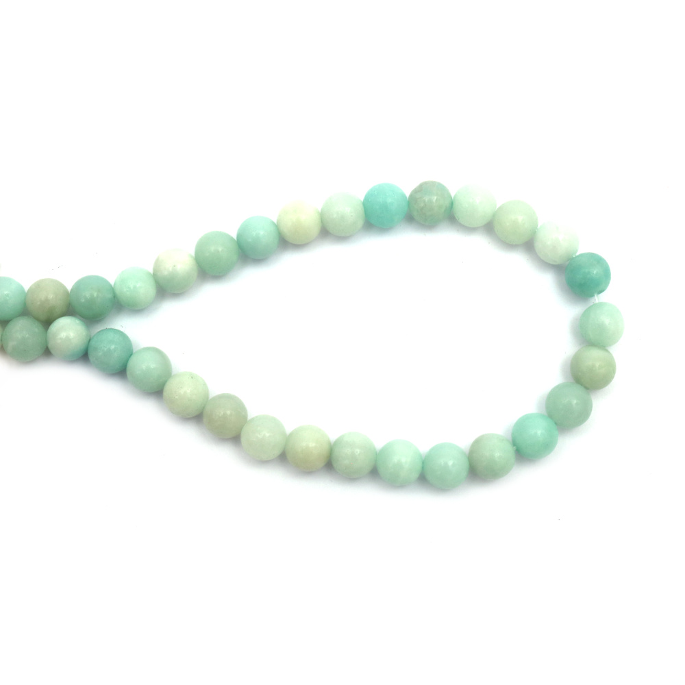 String of Semi-Precious Stone Beads AMAZONITE Class A, Ball: 8 mm ~ 46 pieces