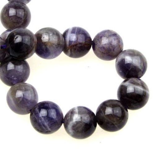 Gemstone Beads Strand, Amethyst, Round, 12mm ~33 pcs