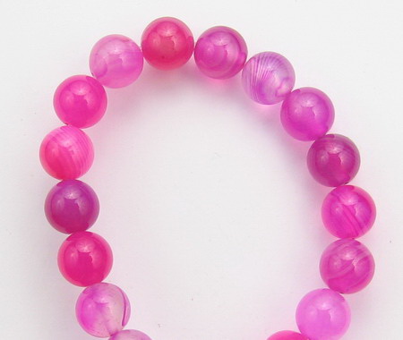 Șirag mărgele din piatră naturală Agat Madagascar dungat – rotunde 8 mm, ~50 buc.